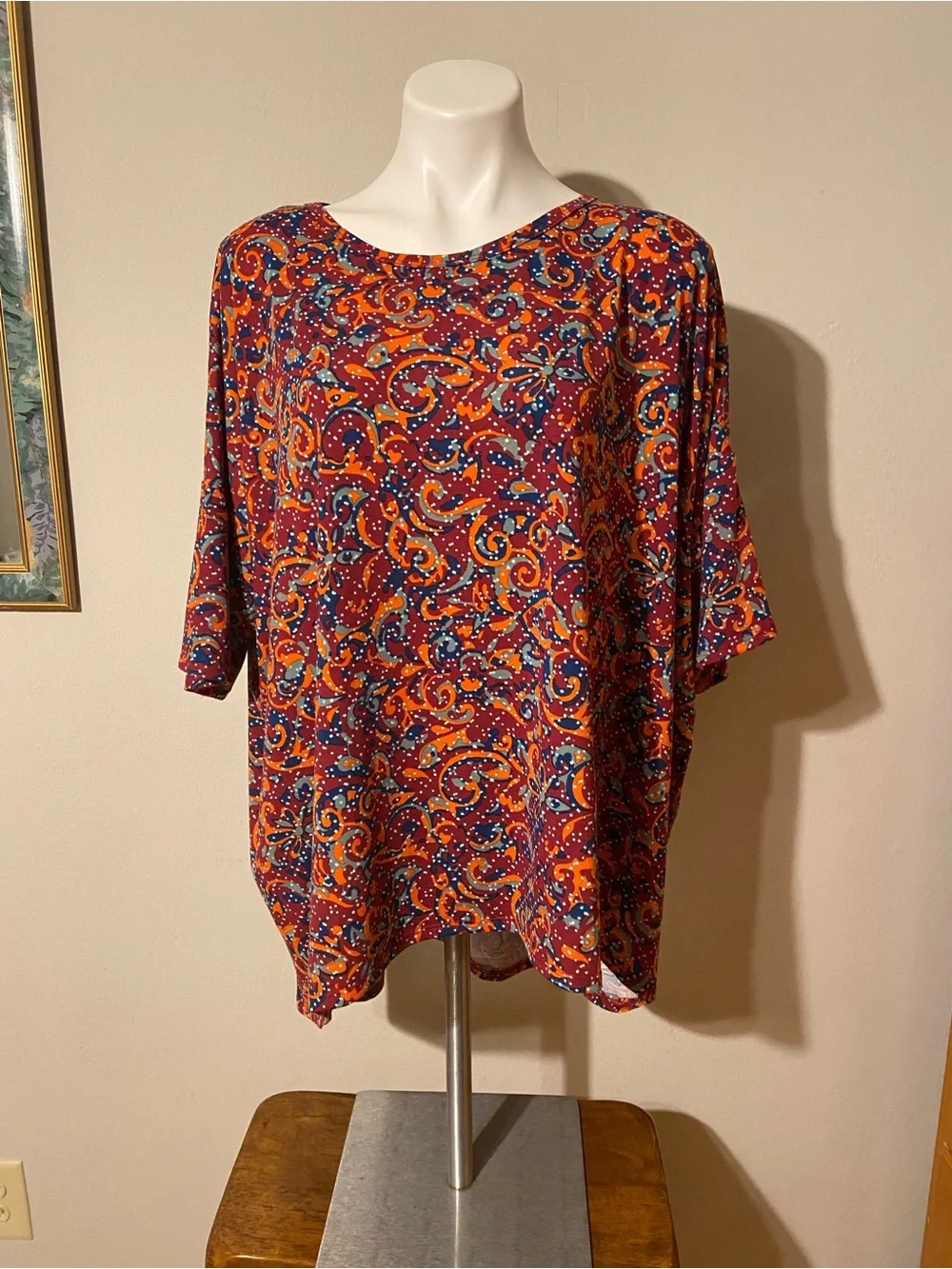 LuLaRoe Irma Red Multi Paisley Tunic
